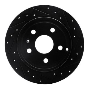 Chevrolet Equinox Brake Rotor (1) - Rear Right - R1 Concepts - Drilled & Slotted - Black - `10-`17